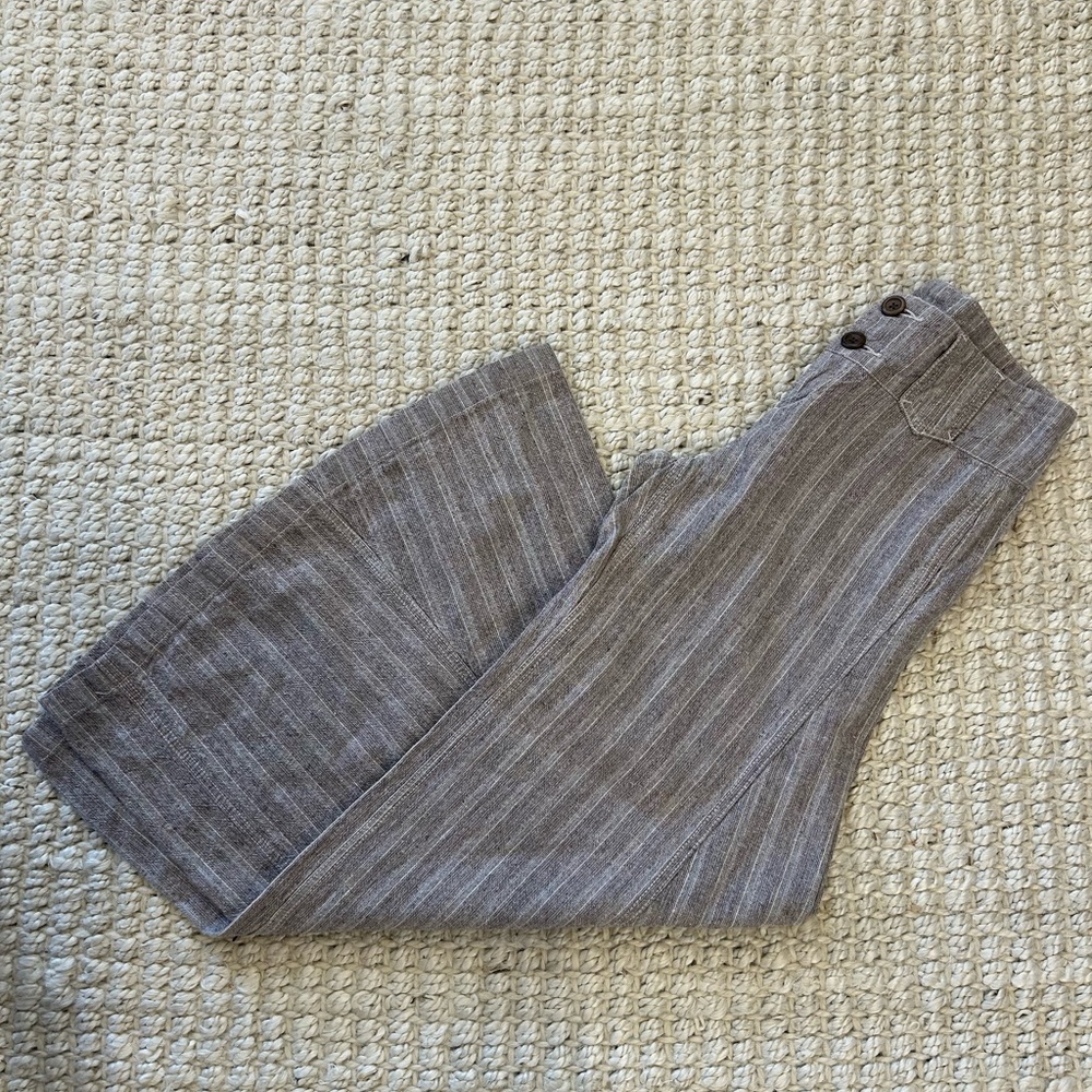 Free People Women's Striped Wide Leg Super Flare Pants Size 2